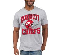 Junk Food Clothing x NFL - Kansas City Chiefs - Team Helmet - Unisex Adult Short Sleeve Fan T-Shirt for Men and Women - Size Medium
