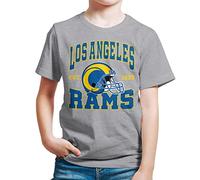 Junk Food Clothing x NFL - Los Angeles Rams - Team Helmet - Kids Short Sleeve T-Shirt for Boys and Girls - Size X-Large