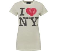 Junk Food - "I Love New York" T-shirt pour femme NS5688 (S) (Ivoire)
