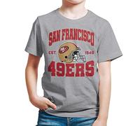 Junk Food NFL Team Helmet T-Shirt Kids, San Francisco 49ers-Athletic Heather, XL Mixte Enfant