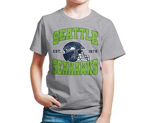 Junk Food NFL Team Helmet T-Shirt Kids, Seattle Seahawks-Athletic Heather, S Mixte Enfant