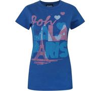 Junk Food - "Ooh Lala Paris" T-shirt pour femme NS5846 (L) (Bleu roi)