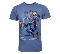 Junk Food - "Superman Is Now Single" T-shirt pour homme NS6380 (M) (Imprimé bleu)