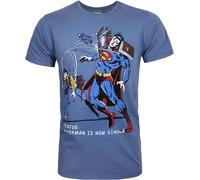 Junk Food - "Superman Is Now Single" T-shirt pour homme NS6380 (XL) (Bleu imprimé)