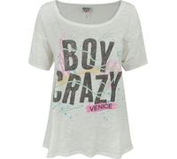 Junk Food - T-shirt "Boy Crazy" pour femme NS5624 (M) (Crème)