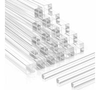 Junkin Lot de 20 tiges carrées en acrylique transparent pour diffuseur de lumière LED - Support de présentation - Pour modélisme, décoration d'intérieur, séparateur d'aquarium (1,27 x 1,27 x 30,5 cm