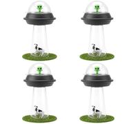 Junkin Lot de 29 pièces de centre de table effrayantes en plastique pour Halloween avec abduction d'OVNI - Décoration de table effrayante pour fête sur le thème de l'espace, anniversaire, bureau