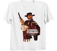 JUNKOU A Fistful of Dollars Western Poster Movie Cool Vintage Unisex T Shirt B226 White 3XL