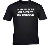 JUNKOU A Man Lives Or Dies by His Honour Unisex Short Sleeve t-Shirt Black S