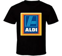 JUNKOU Aldi Market T-Shirt Casual Graphic Short Sleeve Tops Black M