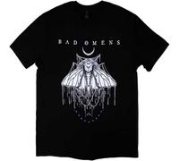 JUNKOU Bad Omens Band Logo Moth T Shirt Mens Casual Graphic Tops Black M