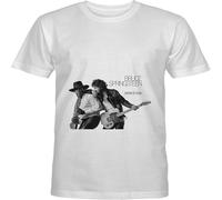 JUNKOU Bruce Springteen Music Band Born to Run T Shirt for Men Music Lover White L