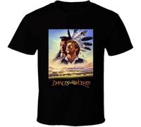 JUNKOU Dances with Wolves Movie Men T Shirt Casual Graphic Vintage Tops Black XXL