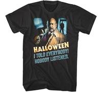 JUNKOU Dr Loomis Nobody Listened Men's T Shirt Samuel Told Everybody Horror-Black Black XXL