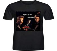 JUNKOU Eddie Cochran Singin to My Baby Graphic T Shirts Men Black L
