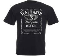JUNKOU Flat Earth Theory The is A Lie Conspiracy Theories Lies T-Shirt Black XXL