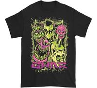 JUNKOU GWAR Faces T-Shirt Mens Casual Graphic Tops Black S