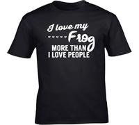 JUNKOU I Love My Frog More Than I Love People Unisex Short Sleeve t-Shirt Black XXL