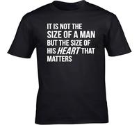 JUNKOU It is Not The Size of A Man But The Size of His Heart That Matters Unisex Short Sleeve t-Shirt Black XL