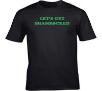 JUNKOU Let's Get Shamrocked Saint Patrick's Day Unisex Short Sleeve t-Shirt Black 3XL