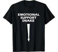 JUNKOU Limited Adult Humor Dirty Joke Emotional Support Snake T-Shirt Black L