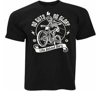 JUNKOU Men's Cycling T Shirt No Guts No Glory Mountain Biking Bike Downhill Cyclist Black M