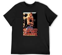 JUNKOU Men's T-Shirt Feel Soft Lone Wolf Mcquade Chuck Norris Movie 80S Action Film Fan Hand Wash Recommended Black M