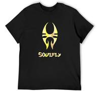 JUNKOU Men's T-Shirt Feel Soft Soulfly Gold Style Cool and Breathable Black S