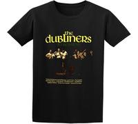 JUNKOU Men's The Dubliners in Session O-Neck Cotton T Shirt Black XL