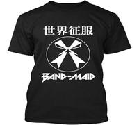 JUNKOU NWT Band-Maid World Domination Japanese Album Music Logo T-Shirt Black XL