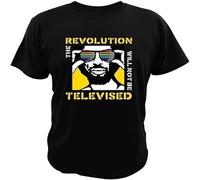 JUNKOU The Revolution Will Not Be Televised T Shirt Gil Heron Rap Hip Cotton Breathable Cloth Cover Print Camiseta Black L