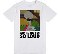 JUNKOU Why is The Sun So Loud Roger American Dad Mens T-Shirt White S
