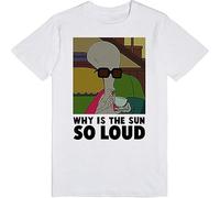 JUNKOU Why is The Sun So Loud Roger American Dad T-Shirt White 3XL