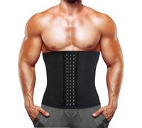 Junlan Ceinture de Sudation Abdominale pour Homme Minceur Gaine Amincissante Ventre Plat Invisible, Soutien du Dos (Black, L)