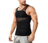 Junlan Débardeur de Compression Homme Maillot de Corps Gaine Ventre Plat sans Manche Gainant Minceur Top Body Shaper