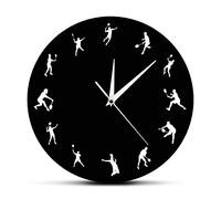 junli Badminton Horloge Murale 30Cm Ronde De Mode Moderne Moderne Silencieux Non-Ticking Parfaitement Décoré Cadeau La Famille Restaurant Cuisine Bureau École Acrylique