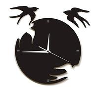 junli Horloge Murale Hirondelles 12 Pouces Acrylique Design Moderne Silencieuse Personnalité De La Mode Parfaite pour Décorer Salon Chambre Bureau Café