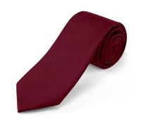 JUNMEISI Cravate noire pour homme - Couleur unie - 8 cm - Avec boîte cadeau, bordeaux, Medium