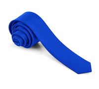 JUNMEISI Cravates pour hommes - Couleur unie - Couleur pure - 4 cm - Cravate fine - Noir, bleu, Small