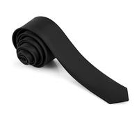JUNMEISI Cravates pour hommes - Couleur unie - Couleur pure - 4 cm - Cravate fine - Noir, Noir, S