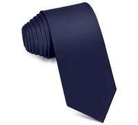 JUNMEISI Cravates pour hommes - Couleur unie - Couleur pure - 8 cm - Cravate noire pour homme, bleu marine foncé, Medium
