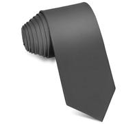 JUNMEISI Cravates pour hommes - Couleur unie - Couleur pure - 8 cm - Cravate noire pour homme, Gris anthracite, Medium