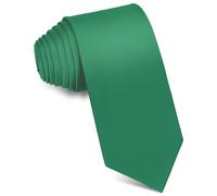 JUNMEISI Cravates pour hommes - Couleur unie - Couleur pure - 8 cm - Cravate noire pour homme, vert émeraude, Medium