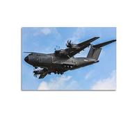 JUNNA Poster avion de chasse Airbus A400M - Peinture décorative sur toile pour chambre à coucher - 50 x 75 cm