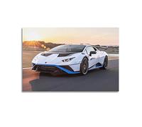 JUNNA Poster Supercar pour Lamborghini Huracan STO Voiture de sport décorative sur toile pour chambre à coucher 30 x 45 cm