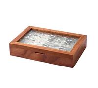 JUNNASALIKER Boîte de rangement élégante en bois robuste avec intérieur doux et compartiments pour décoration de la maison