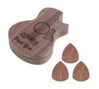JUNNASALIKER Boîte de rangement portable en bois pour médiators de guitaristes débutants, a