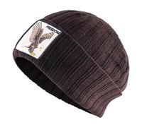 JUNNASALIKER Bonnet tricoté à la main, chapeau chaud tendance pour adolescent, fille, garçon, couleur unie, unisexe, chapeau d'hiver coupe-vent épais marron, marron, S/L
