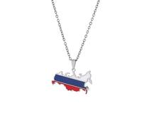 JUNNASALIKER Collier, colliers avec pendentif carte de la Russie, bijoux russes, Acier inoxydable