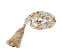 JUNNASALIKER Collier de yoga avec 108 perles de prière pour la méditation et la mode, Perles en alliage de polyester